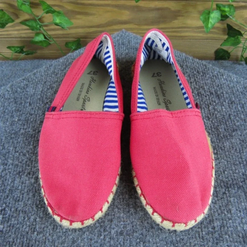 Hawkins Sport Women's  Espadrille Coral Fabric‎ Sz 37 Medium Gently Used 2025